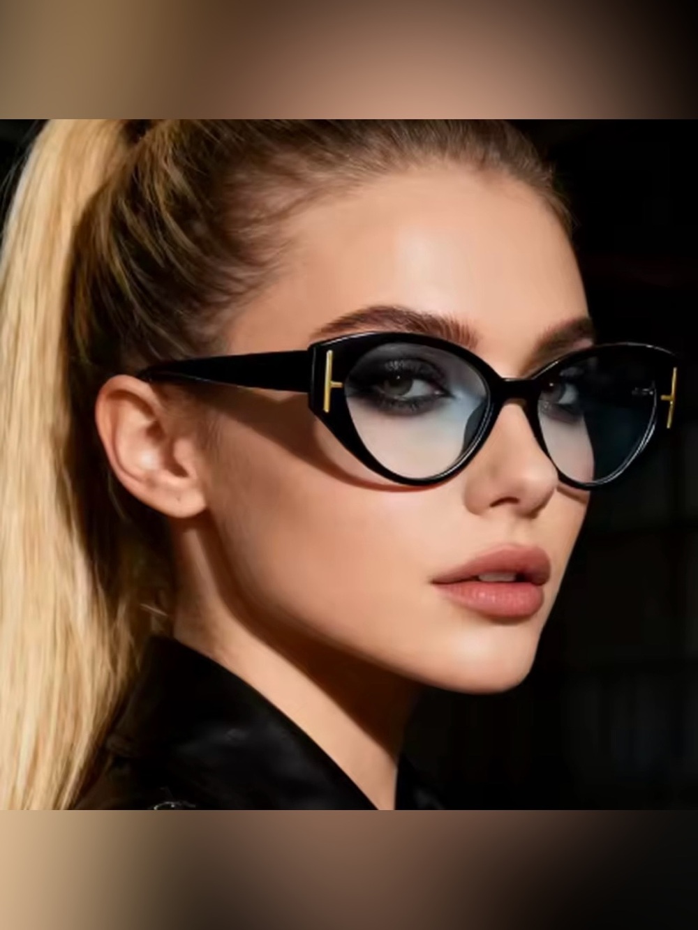 Protective Black Cat-Eye Sunglasses